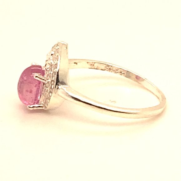 Pink Sapphire 1.90ct Platinum Finish Solid 925 Sterling Silver Ring - Picture 8 of 8